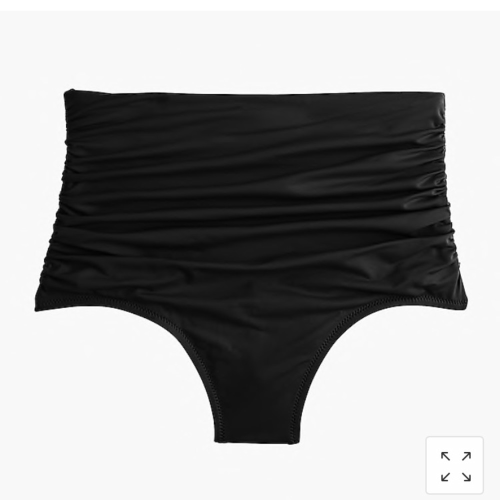 NWT High waisted ruched bikini bottom black